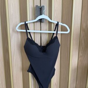 Skims Black Lace Push Up Bodysuit
